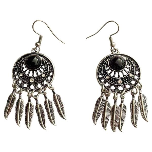 WESTERN STYLE DREAM CATCHER DANGLE METAL EARRING