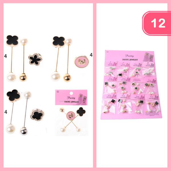 CLOVER SOCKS CHARM JEWELRY (12 UNITS)