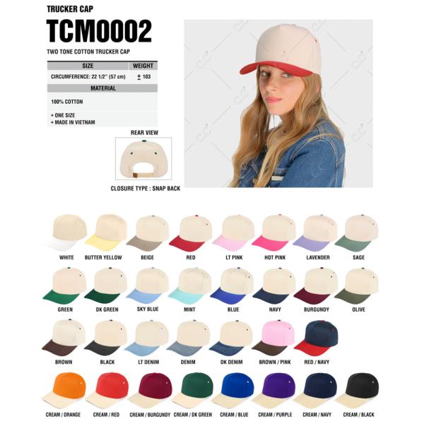 CC TWO TONE CANVAS TRUCKER CAP