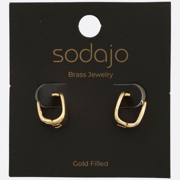 SODAJO WIDE U SHAPE GOLD FILLED EARRING