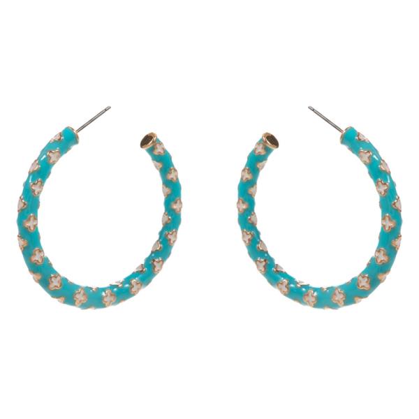 CLOVER PATTERN COLOR-ENAMEL HYPOALLERGENIC EARRING