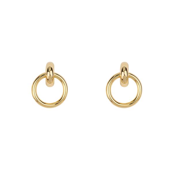 METAL ROUND POST EARRING