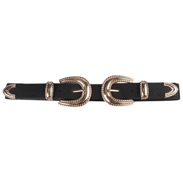 DOUBLE BUCKLE WESTERN ELASTIC BELT