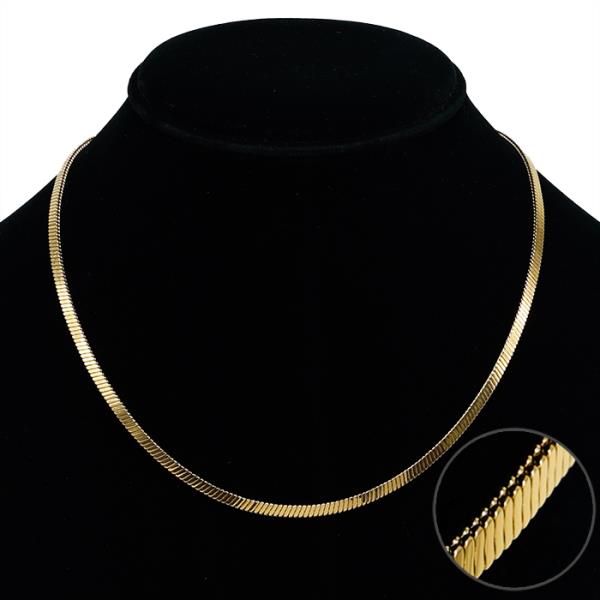 SECRET BOX FLAT SNAKE LINK STAINLESS STEEL NECKLACE