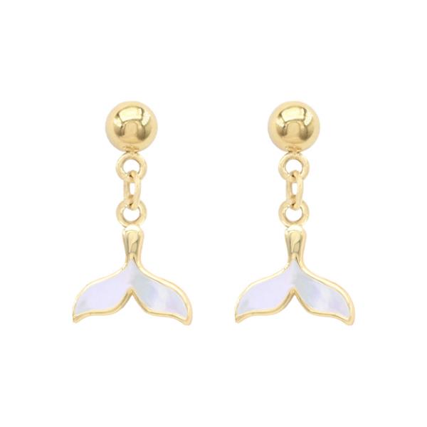 MERMAID TAIL MOP S.STEEL POST EARRING