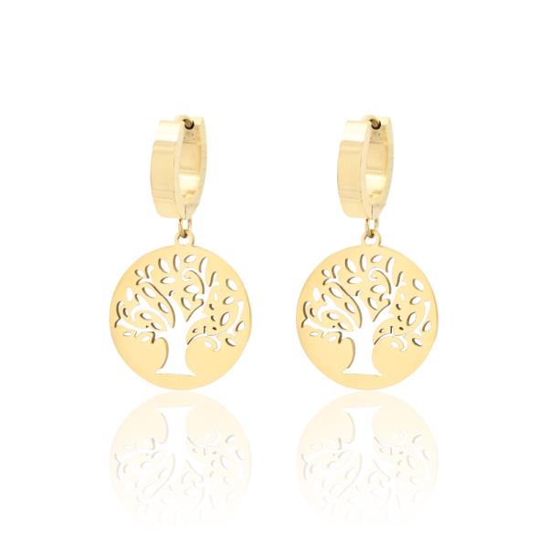 TREE OF LIFE S.STEEL HUGGIES EARRING