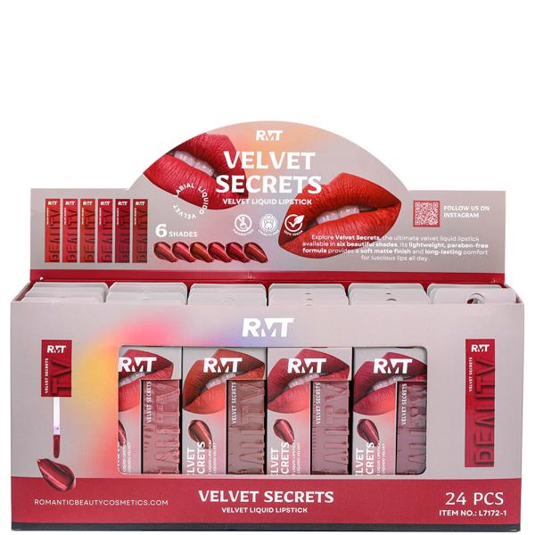 ROMANTIC BEAUTY VELVET SECRETS LIQUID LIPSTICK (24 UNITS)