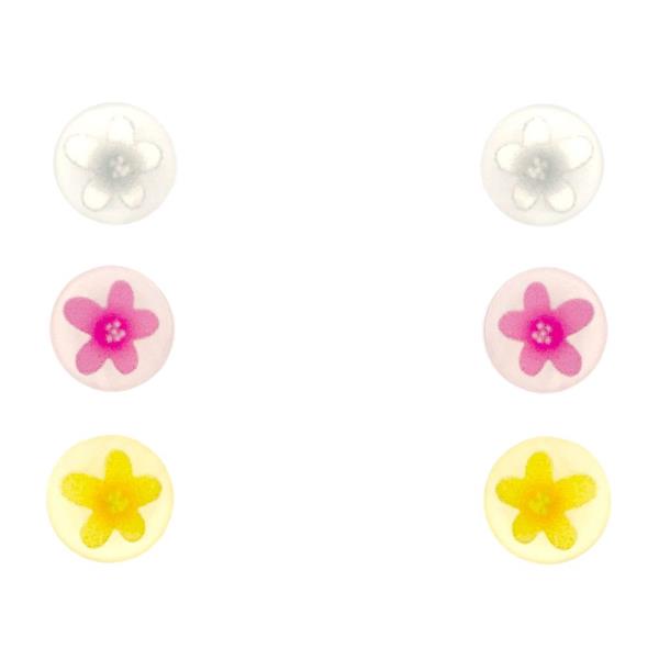 ROUND FLOWER ASSORTED EARRING SET