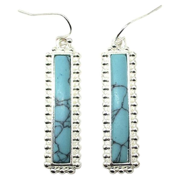 WESTERN STYLE TURQUOISE DANGLE EARRING