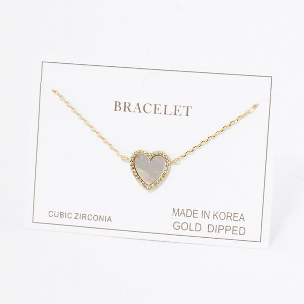 GOLD DIPPED CZ HEART BRACELET