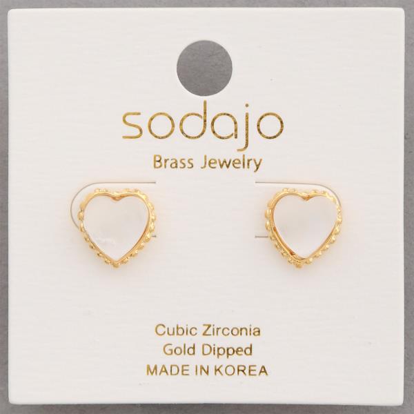SODAJO HEART SHAPED GOLD DIPPED EARRING