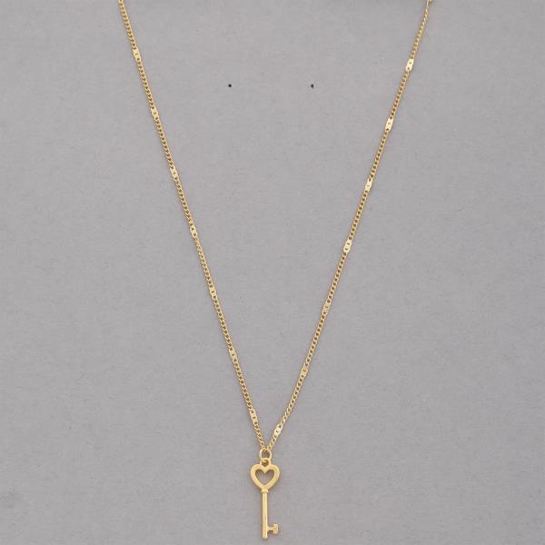 SODAJO KEY CHARM GOLD DIPPED NECKLACE