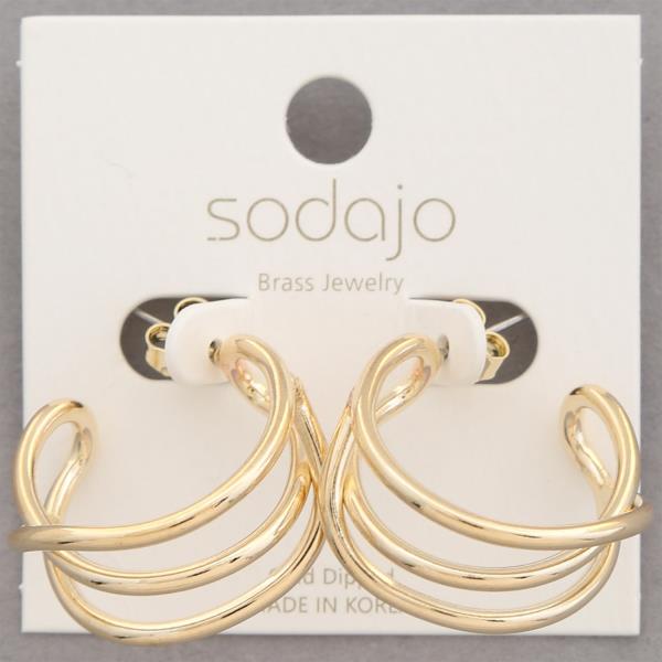 SODAJO OPEN HOOP GOLD DIPPED EARRING