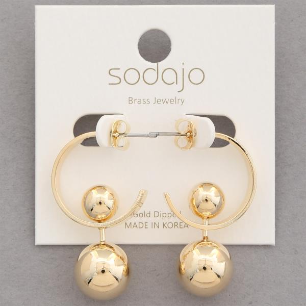 SODAJO BALL BEAD OPEN HOOP EARRING