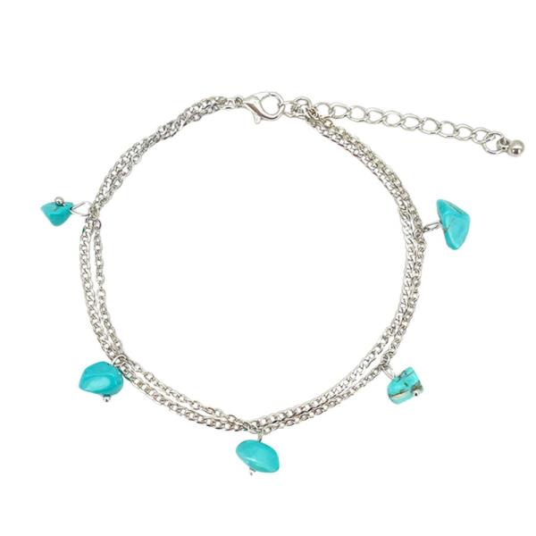 TURQUOISE BEAD LAYERED ANKET