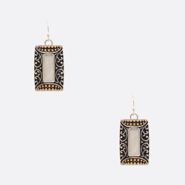 WESTERN STYLE FILIGREE RECTANGLE EARRING