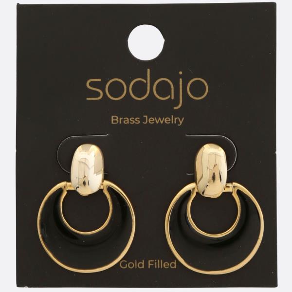 SODAJO COLOR METAL GOLD FILLED EARRING