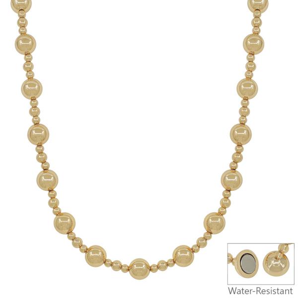 BALL BEAD MAGNETIC  WATER RESISTANT NECKLACE