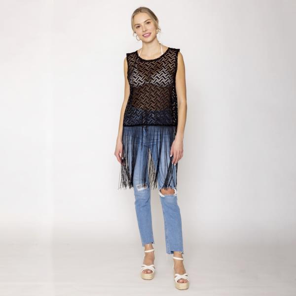 CROCHET PONCHO W/ FRINGE