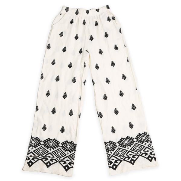 EMBROIDERED WIDELEG LINEN PANTS