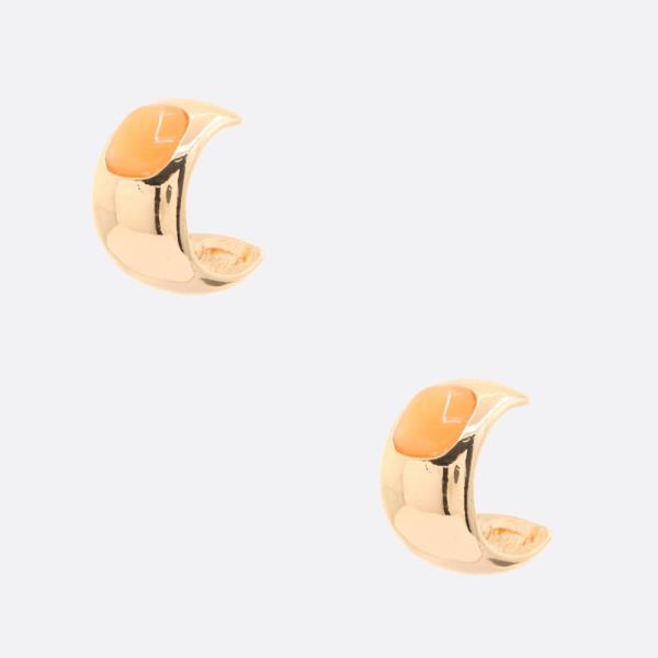 TWO TONE WIDE HOOP METAL EARRING