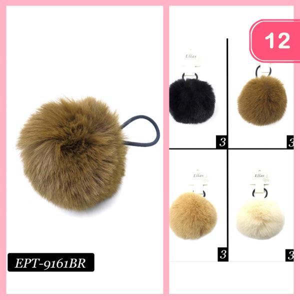 POM POM HAIR TIE (12 UNITS)