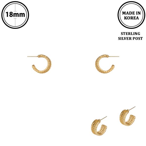 METAL STERLING SILVER HOOP POST EARRING