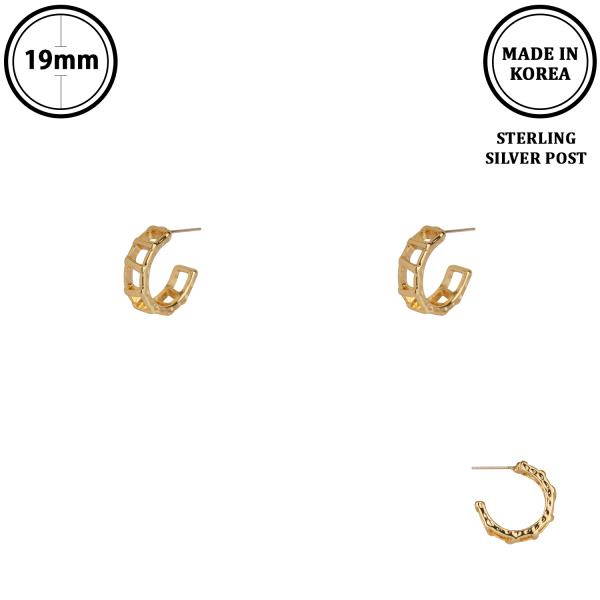 METAL STERLING SILVER HOOP POST EARRING