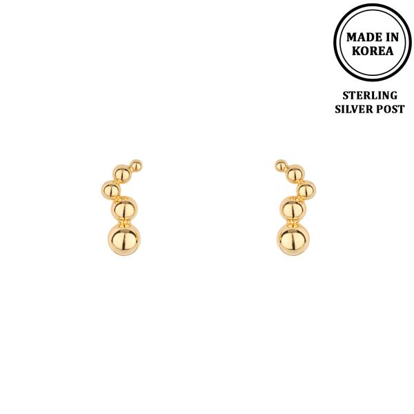 METAL STERLING SILVER BALL CHAIN POST EARRING