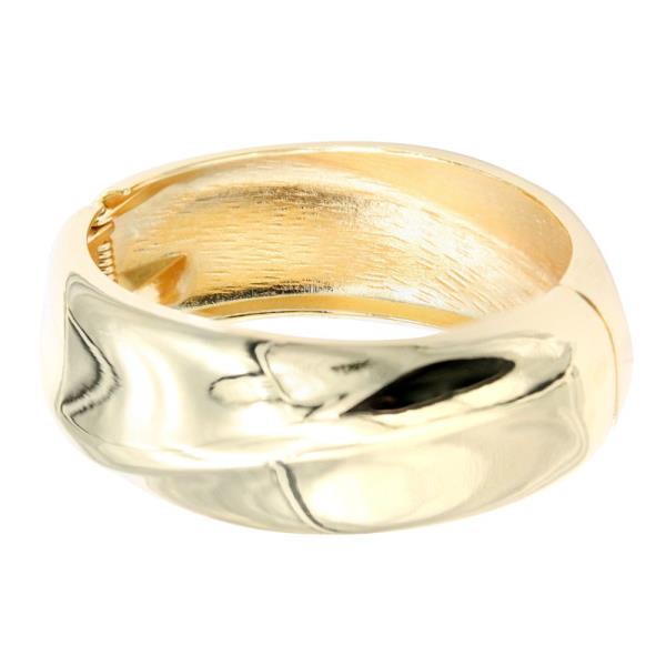 METAL GOLD PLATED HINGED BANGLE BRACELET