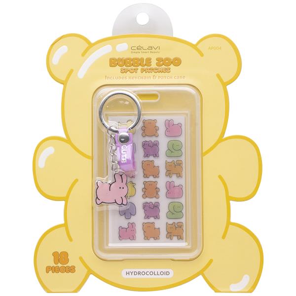 CELAVI BUBBLE ZOO SPOT PATCHES WITH KEYCHAIN AND PATCH CASE