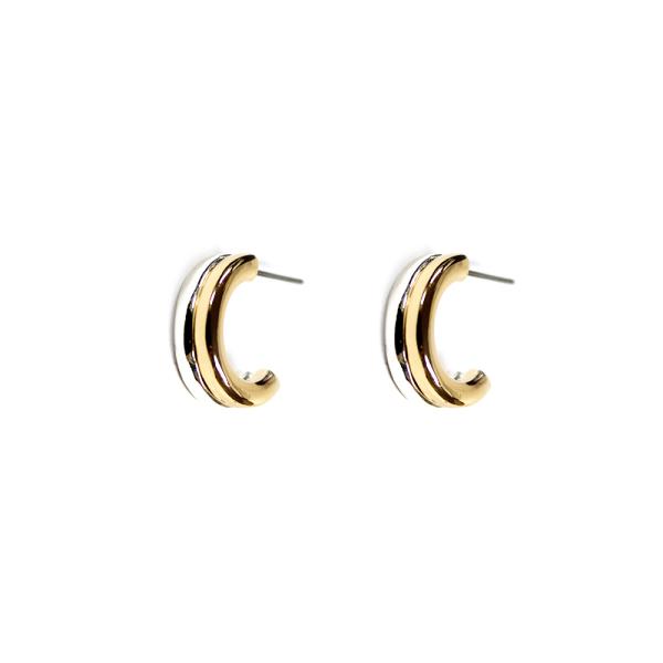 TWO TONE METAL EARRING