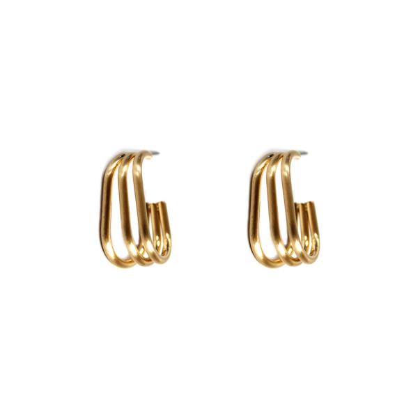 TRIPLE OVAL METAL EARRING