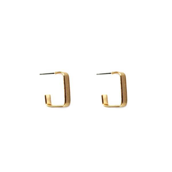 SQUARE SHAPE OPEN METAL HOOP EARRING