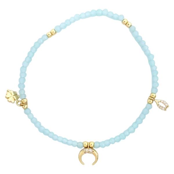 CLOVER LUCK CHARM BEADED BRACELET
