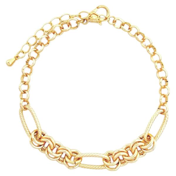 CIRCLE OVAL LINK METAL BRACELET