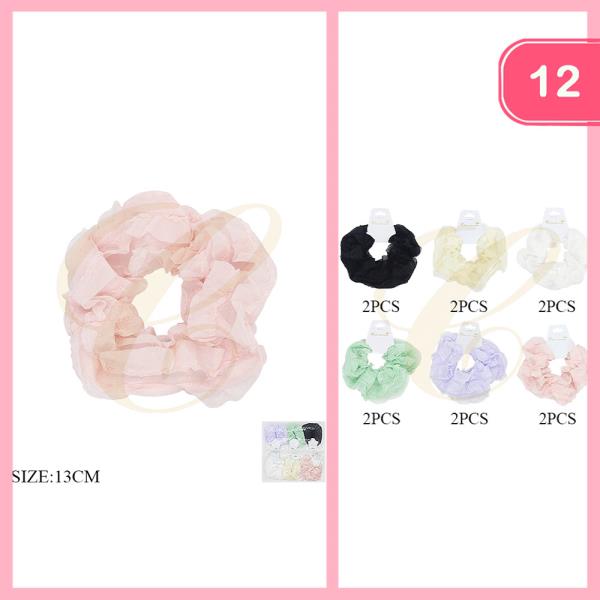 RUFFLE HAIR SCRUNCHIE (12 UNITS)