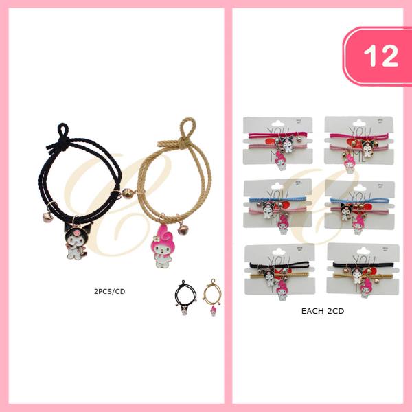 CUTE CHARACTER CHARM THREAD BRACELET (12 UNITS)