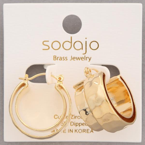 SODAJO DOUBLE HOOP GOLD DIPPED HOOP EARRING