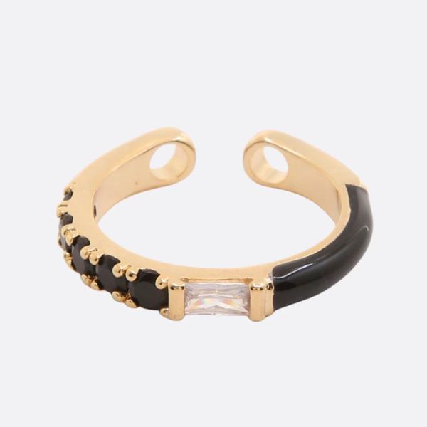 SODAJO CZ ADJUSTABLE GOLD DIPPED EARRING
