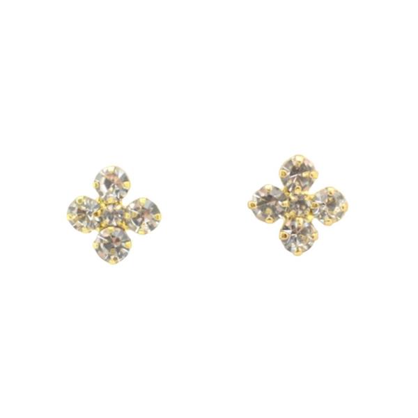 FLOWER RHINESTONE STUD EARRING