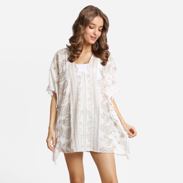 PAISLEY FLORAL EMBROIDERED PONCHO