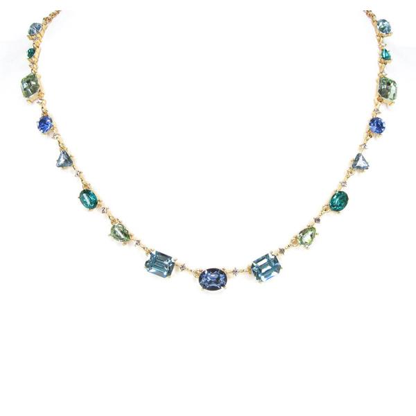 MULTI SHAPE RHINESTONE NECKLACE