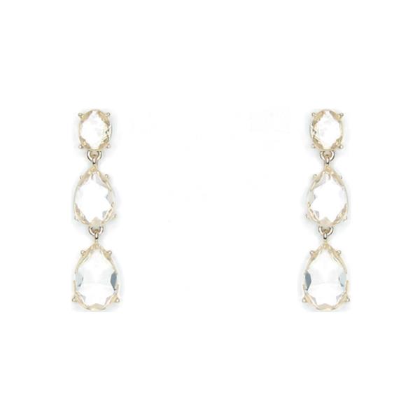 TEADROP CRYSTAL LINK DANGLE EARRING