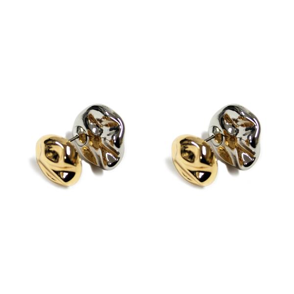 TWO TONE METAL EARRING