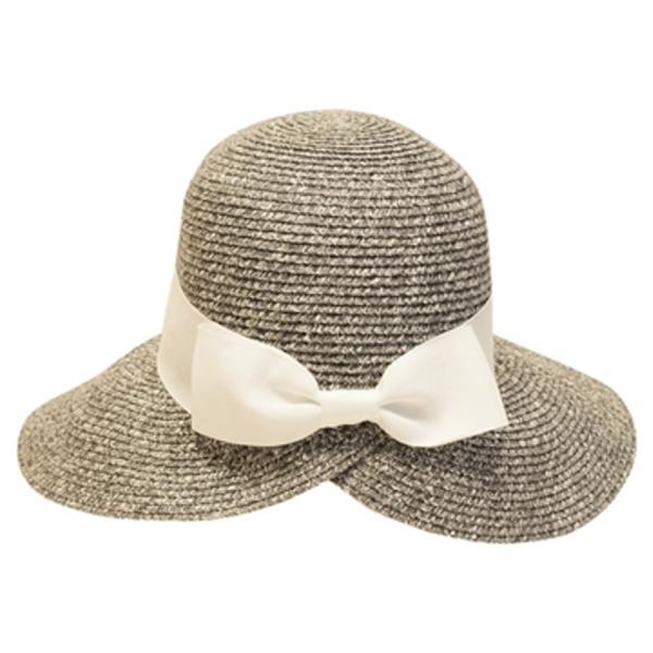 BACKLESS STRAW SUN HAT WITH BOW