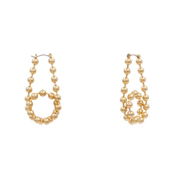 BALL BEAD DANGLE METAL EARRING