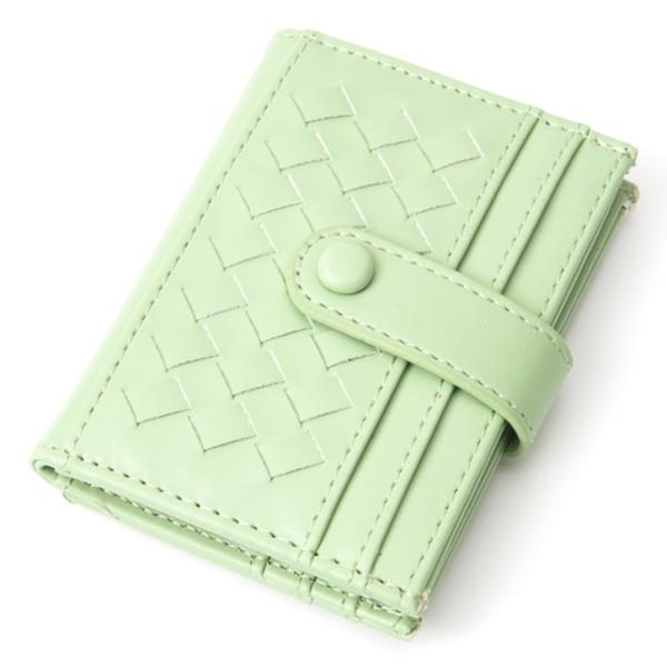 QUILTED WEAVE PATTERN POCKET CARD HOLDER WALLET
