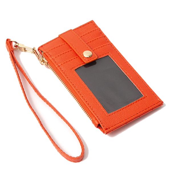 ID CARD HOLDER BUTTON WALLET WITH HAND STRAP