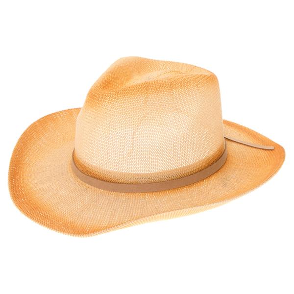 STARCHED STRAW COWBOY HAT
